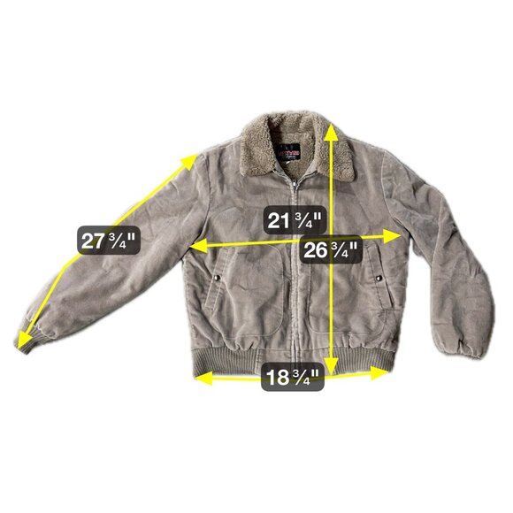 Vintage Bomber Jacket Coat Taupe Gray Westwind USA Size Large 80s Faux Shearling - Picture 10 of 10